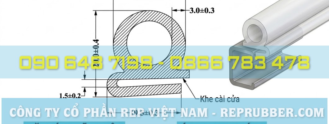 Buy white E-shaped silicone seals in Ho Chi Minh City: Custom production, factory price