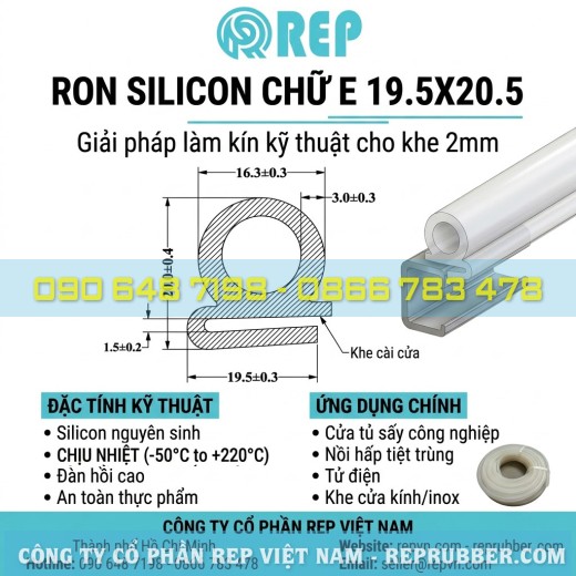 Buy white E-shaped silicone seals in Ho Chi Minh City: Custom production, factory price