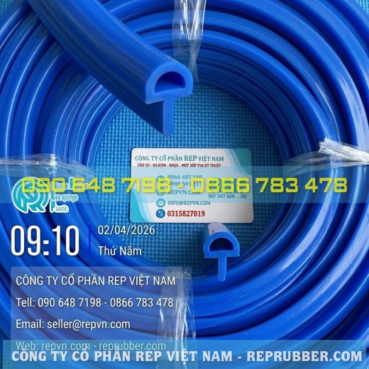 Custom-made blue T-shaped silicone gaskets: Shore A hardness