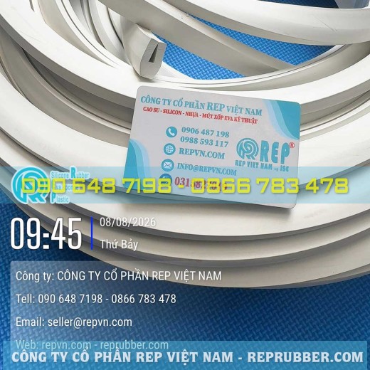 White U-shaped rubber seal for edge sealing, preventing the ingress of dust and water
