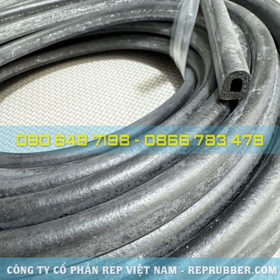 Foam rubber D-shaped gasket 10x12x3