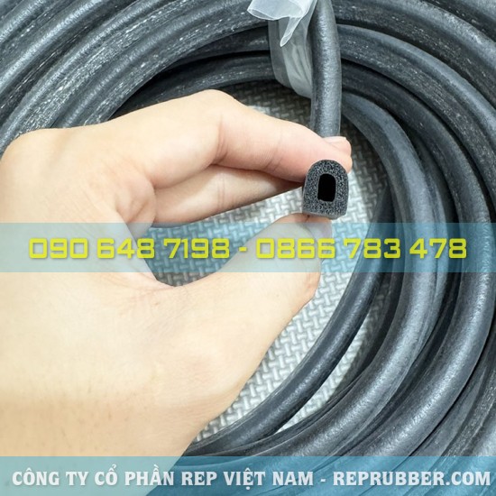 Foam rubber D-shaped gasket 10x12x3