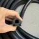 EPDM rubber D-shaped gasket 22x20x3