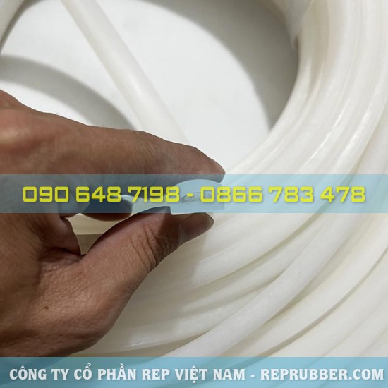 White D-shaped silicone gasket 15x9x2.5