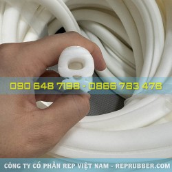 White D-shaped foam silicone gasket 20x23x5.6