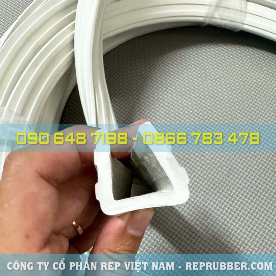 Standard white U-shaped rubber gasket 25x25x4