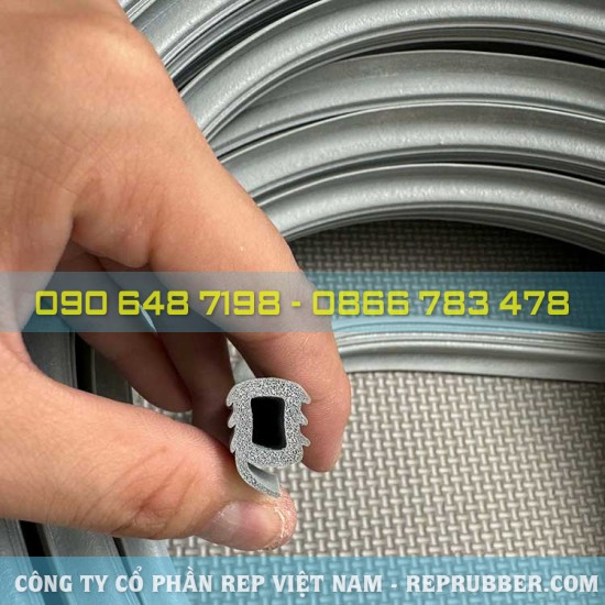 Gray EPDM foam rubber gasket 11.3x13.7x3.2