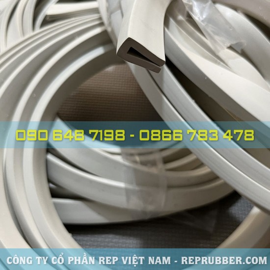 White U-shaped EPDM rubber gasket 10x20x3