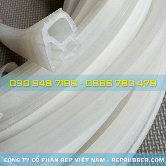 White D-shaped silicone gasket 19x15x1.5