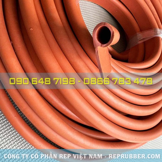 Bright red P-shaped EPDM rubber gasket 33x13x2