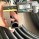 D-shaped EPDM rubber gasket 15x20x2