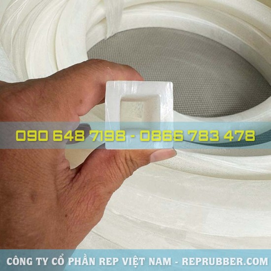 White square silicone gasket 25x25x5