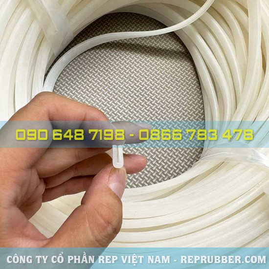 White silicone gasket U-shaped 4x9x1.5