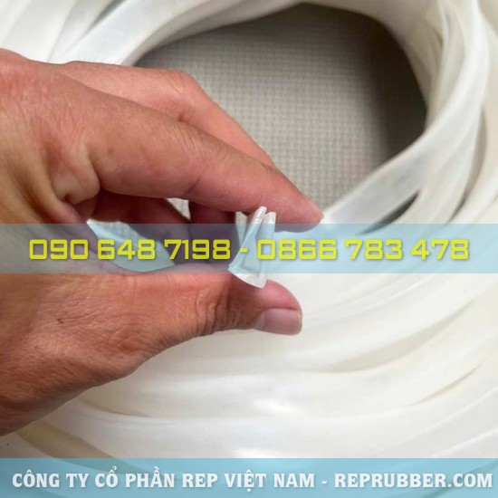 White silicone gasket U-shaped 8x16x1.5