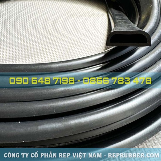 EPDM D-shaped rubber gasket 27x9x2