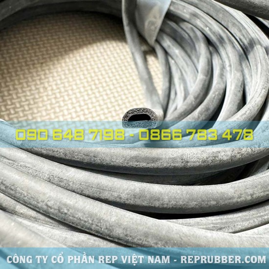 EPDM foam D-shaped rubber gasket 8x5x1.5