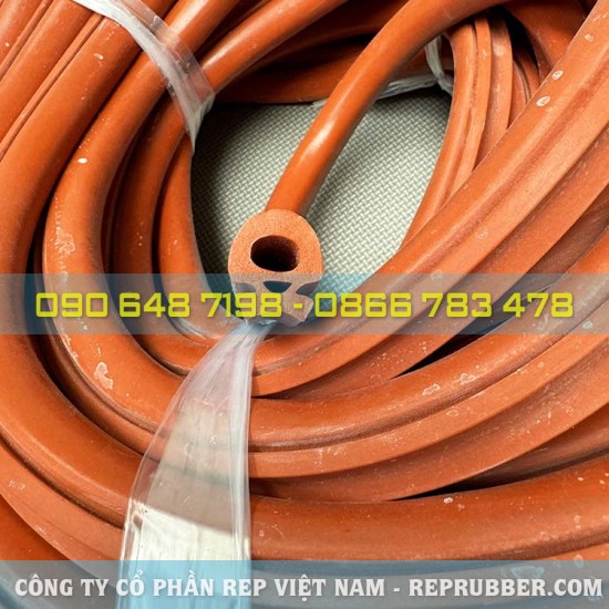 Red foam silicone D-shaped gasket 20x23x5.6