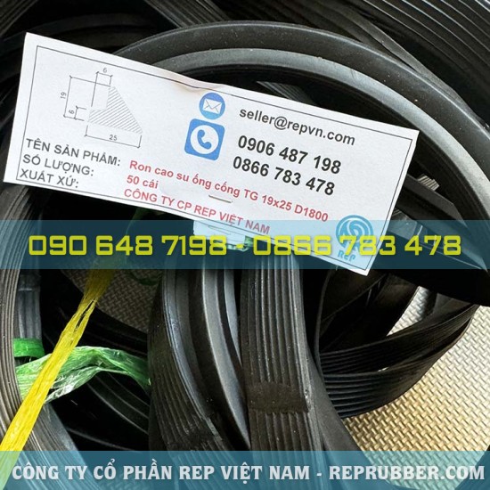 Rubber gasket TG 19×25 for D1800 sewer pipe