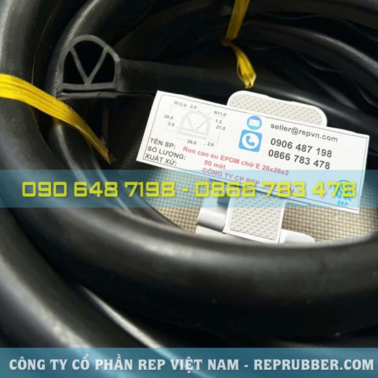 EPDM E-shaped rubber gasket 26x26x2