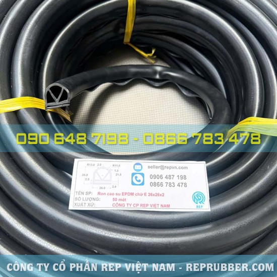 EPDM E-shaped rubber gasket 26x26x2