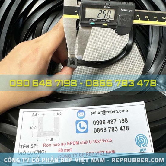 EPDM U-shaped rubber gasket 10x11x2.5