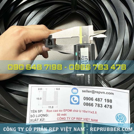 EPDM U-shaped rubber gasket 10x11x2.5