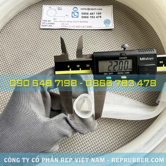 White P-shaped silicone gasket 40x22x2