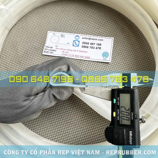 White P-shaped silicone gasket 40x22x2