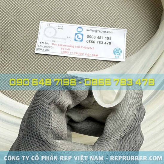 White P-shaped silicone gasket 40x22x2
