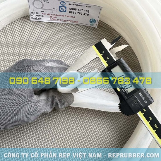 White P-shaped silicone gasket 46x16x2
