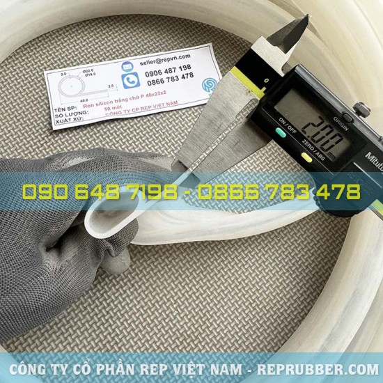 White P-shaped silicone gasket 46x16x2