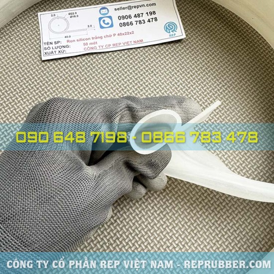 White P-shaped silicone gasket 46x16x2