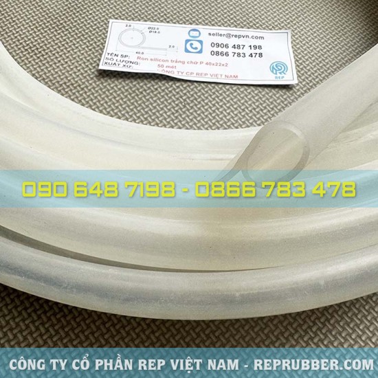 White P-shaped silicone gasket 46x16x2