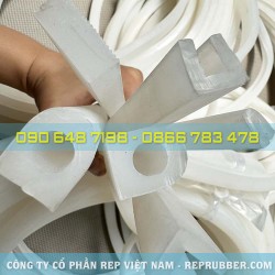 White heat-resistant silicone gasket U-shape, D-shape