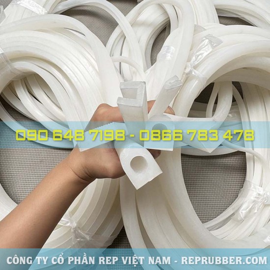 White heat-resistant silicone gasket U-shape, D-shape
