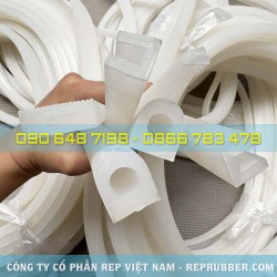 White heat-resistant silicone gasket U-shape, D-shape