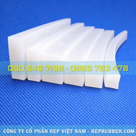 Square white silicone gasket for sealing electrical cabinets and machinery