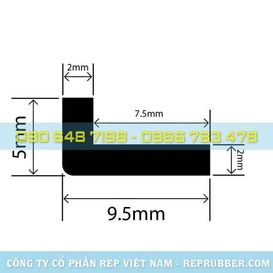 L-shaped EPDM rubber seal (10x15x2) – great price, custom-manufactured.