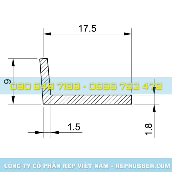 L-shaped EPDM rubber seal (10x15x2) – great price, custom-manufactured.