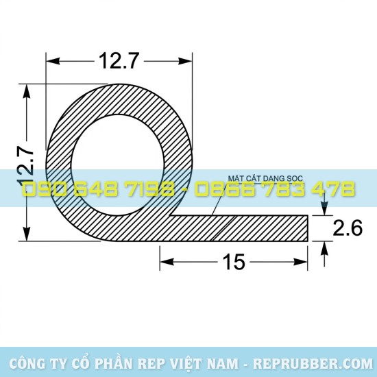 P-profile rubber gasket (100x30x10) offering high load-bearing capacity, vibration resistance, and effective shock absorption