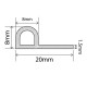 P-profile rubber gasket (100x30x10) offering high load-bearing capacity, vibration resistance, and effective shock absorption