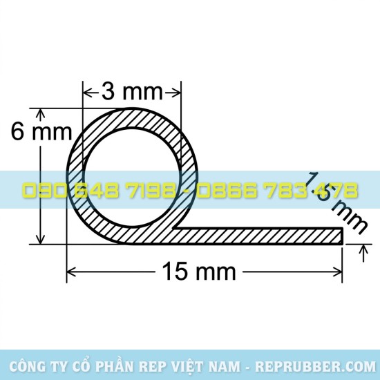 P-profile rubber gasket (100x30x10) offering high load-bearing capacity, vibration resistance, and effective shock absorption
