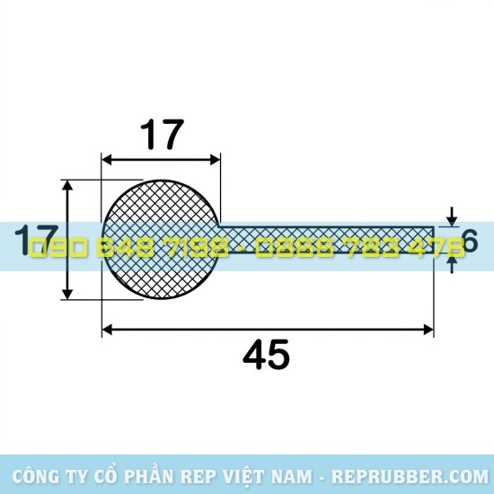 P-profile rubber gasket (100x30x10) offering high load-bearing capacity, vibration resistance, and effective shock absorption