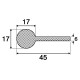 P-profile rubber gasket (100x30x10) offering high load-bearing capacity, vibration resistance, and effective shock absorption