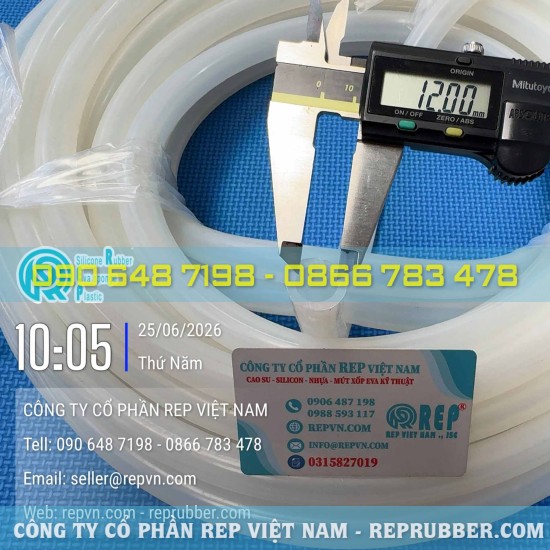 White silicone tubing (12x18) manufactured and precision-processed to specifications