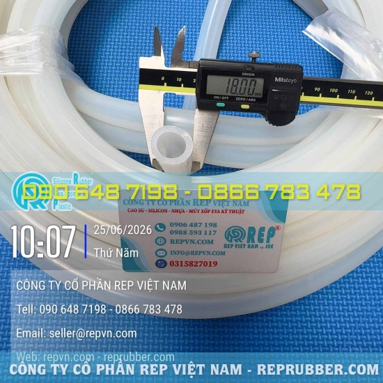 White silicone tubing (12x18) manufactured and precision-processed to specifications
