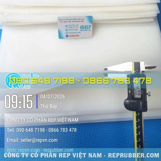 Heat-resistant white silicone sheet, available in various thicknesses and sizes