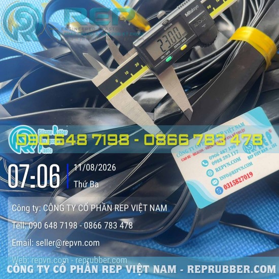 EPDM rubber U-channel seal 4x23x1 with 2mm gap