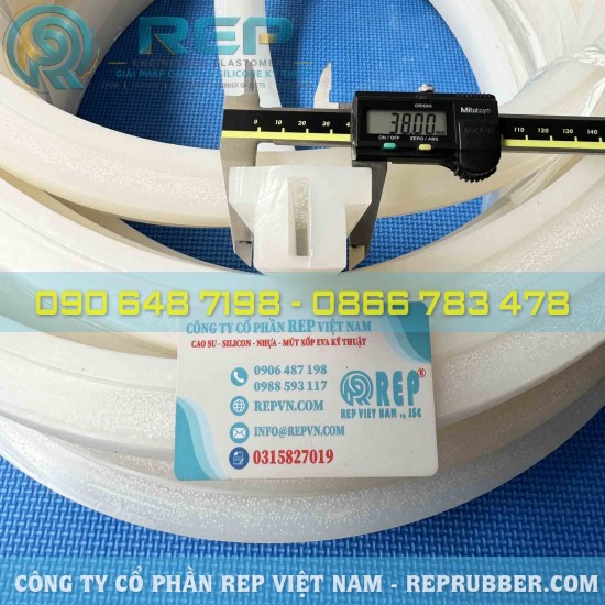 White silicone T-Profile gasket 38x26.5x9 – Custom silicone rubber profile