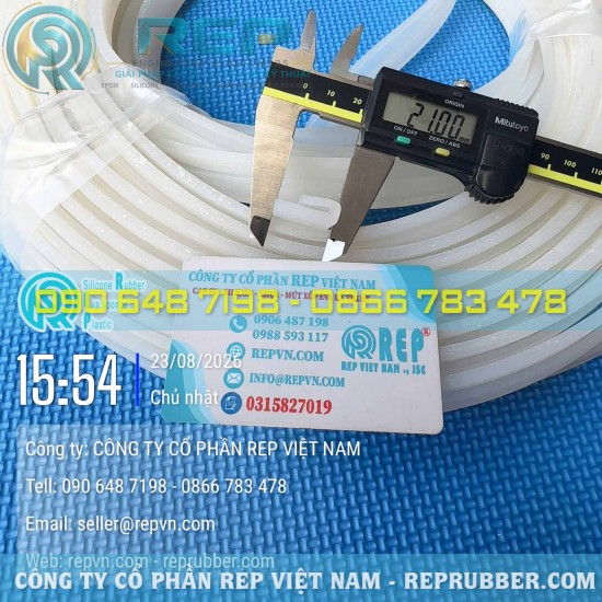 8x21x4 White U-Profile silicone gasket- Custom profile